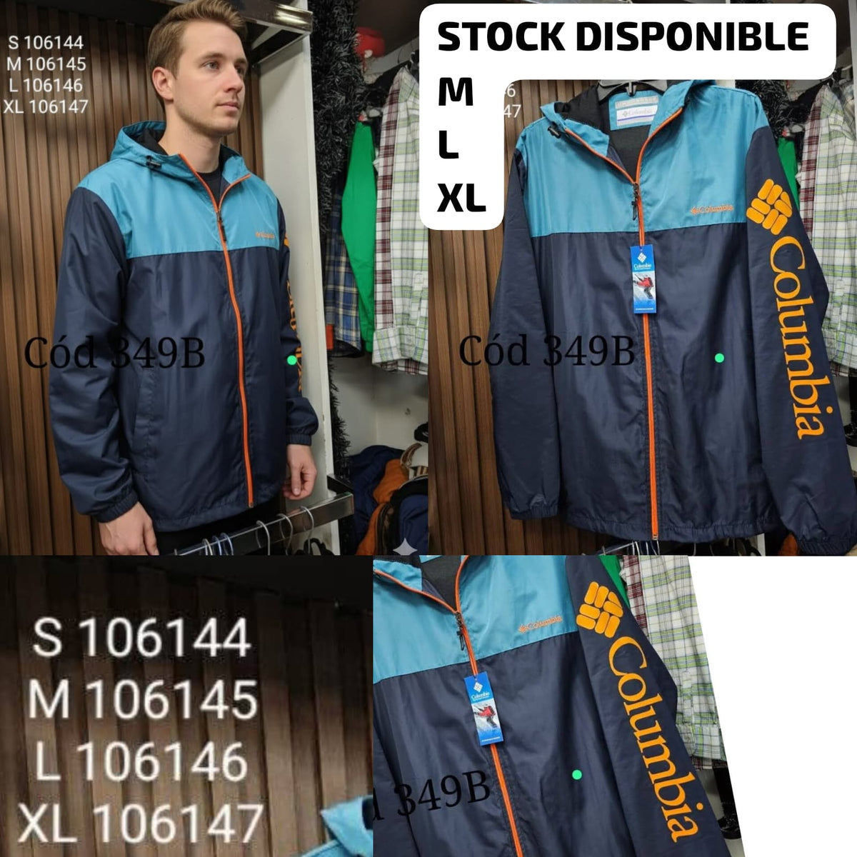 Cortaviento COL Hombre Impermeable con Capucha
