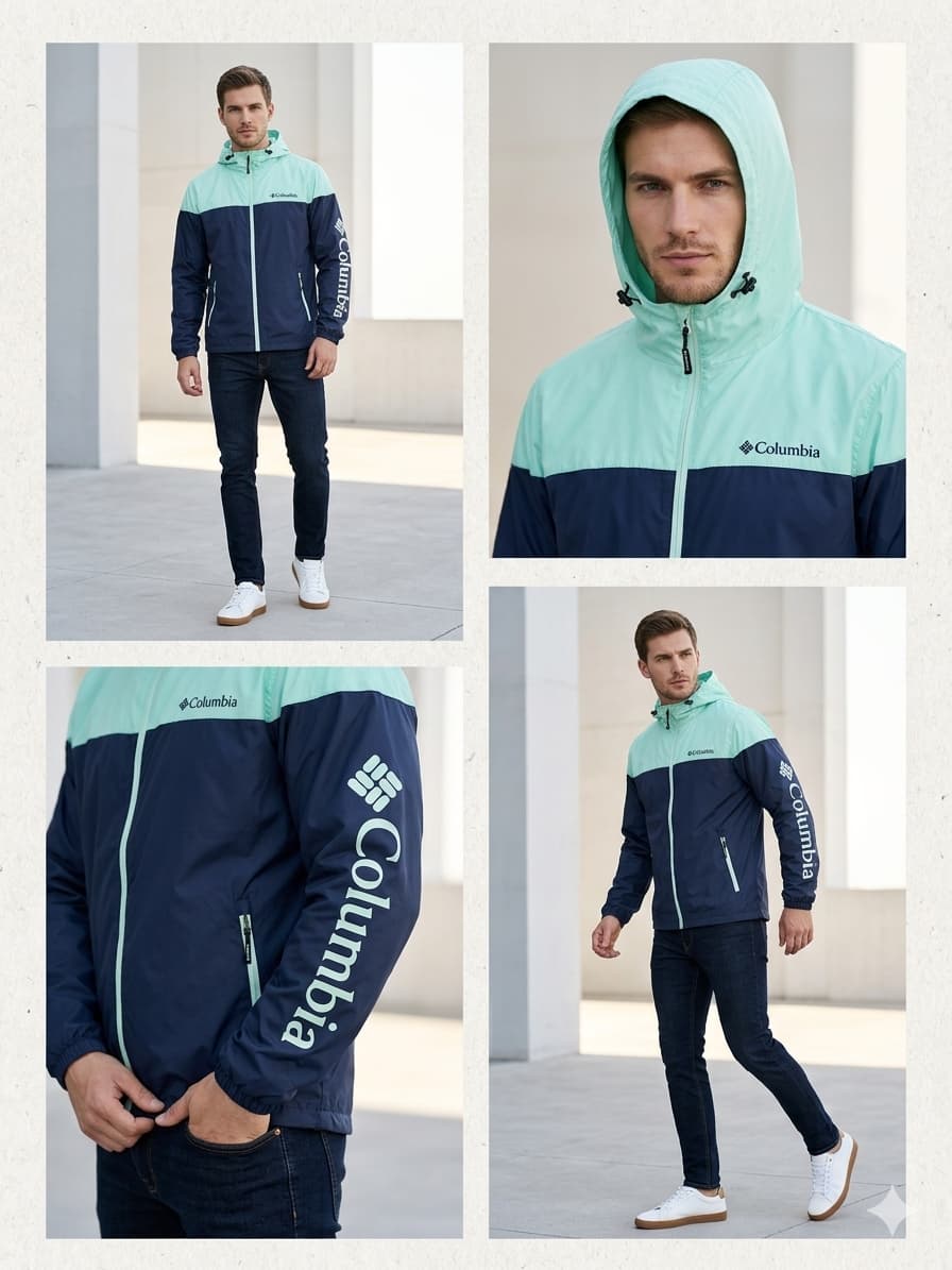 Cortaviento COL Hombre con Capucha Impermeable