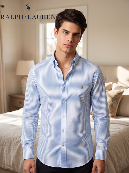 Camisa RL Hombre Manga Larga a Rayas