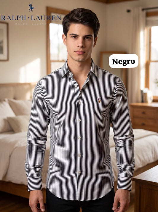 Camisa RL Hombre Manga Larga a Rayas