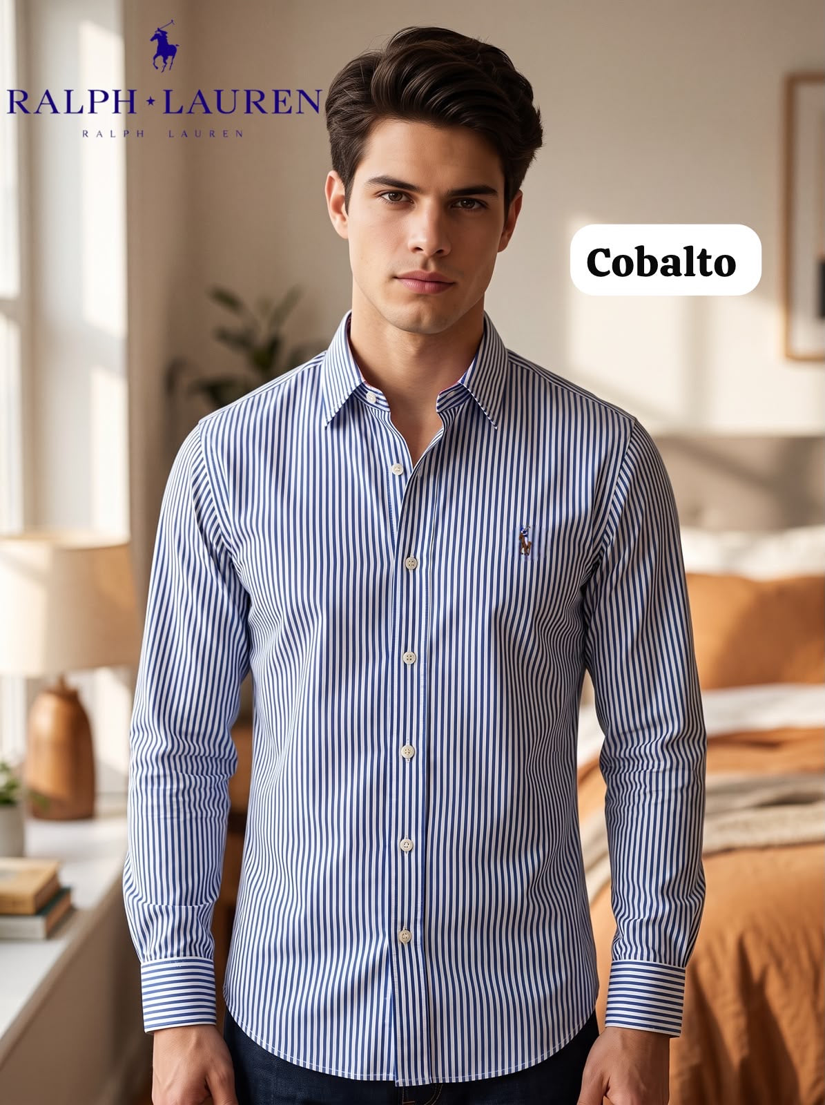 Camisa RL Hombre Manga Larga a Rayas