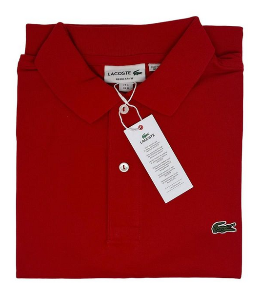 Lacoste camisero rojo manga corta