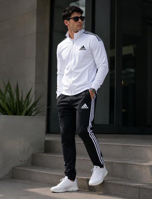 Conjunto Adidas Hombre Blanco con Negro