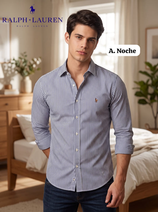 Camisa RL Hombre Manga Larga a Rayas