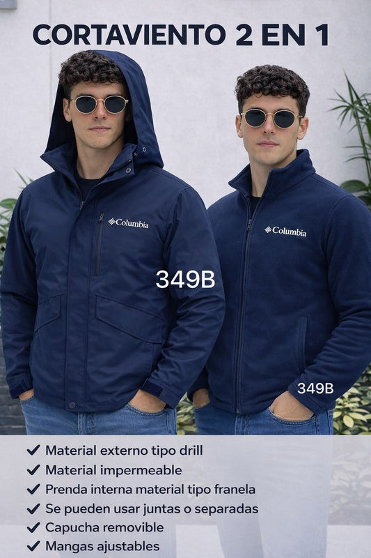 Cortaviento COL Hombre 2 en 1 Azul
