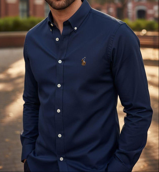 Camisa RL Hombre Manga Larga Azul