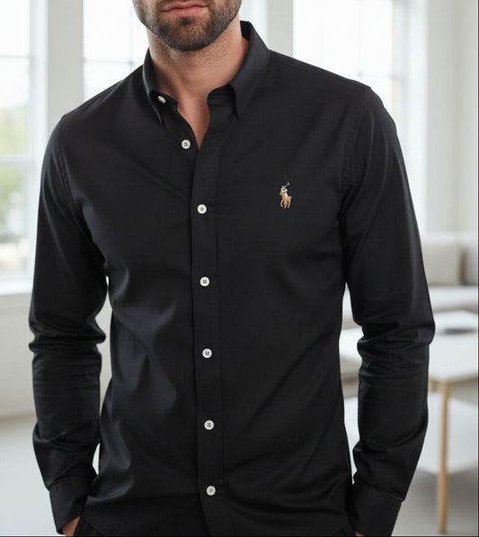 Camisa RL Hombre Manga Larga Negro