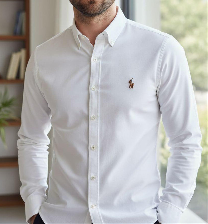 Camisa RL Hombre Manga Larga Blanco