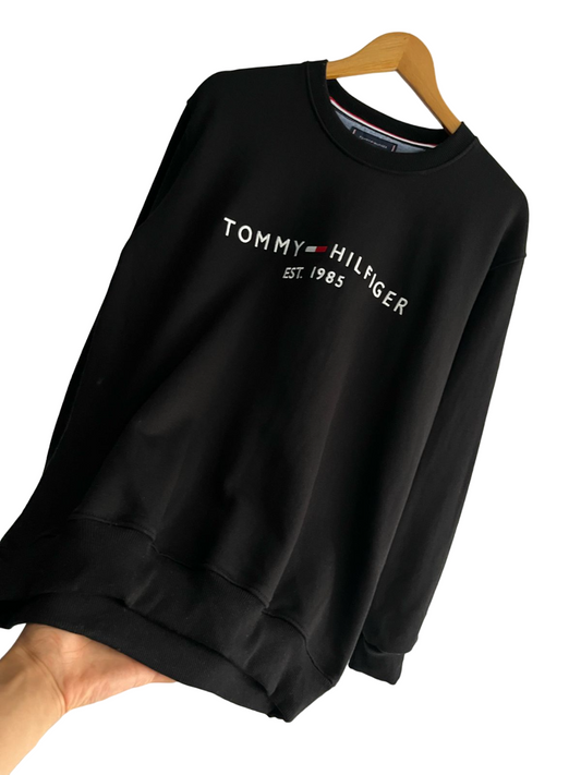 Polera TH Hombre Cuello Redondo Negro