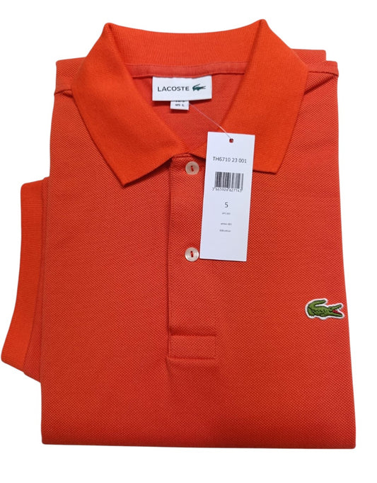 Lacoste camisero naranja manga corta