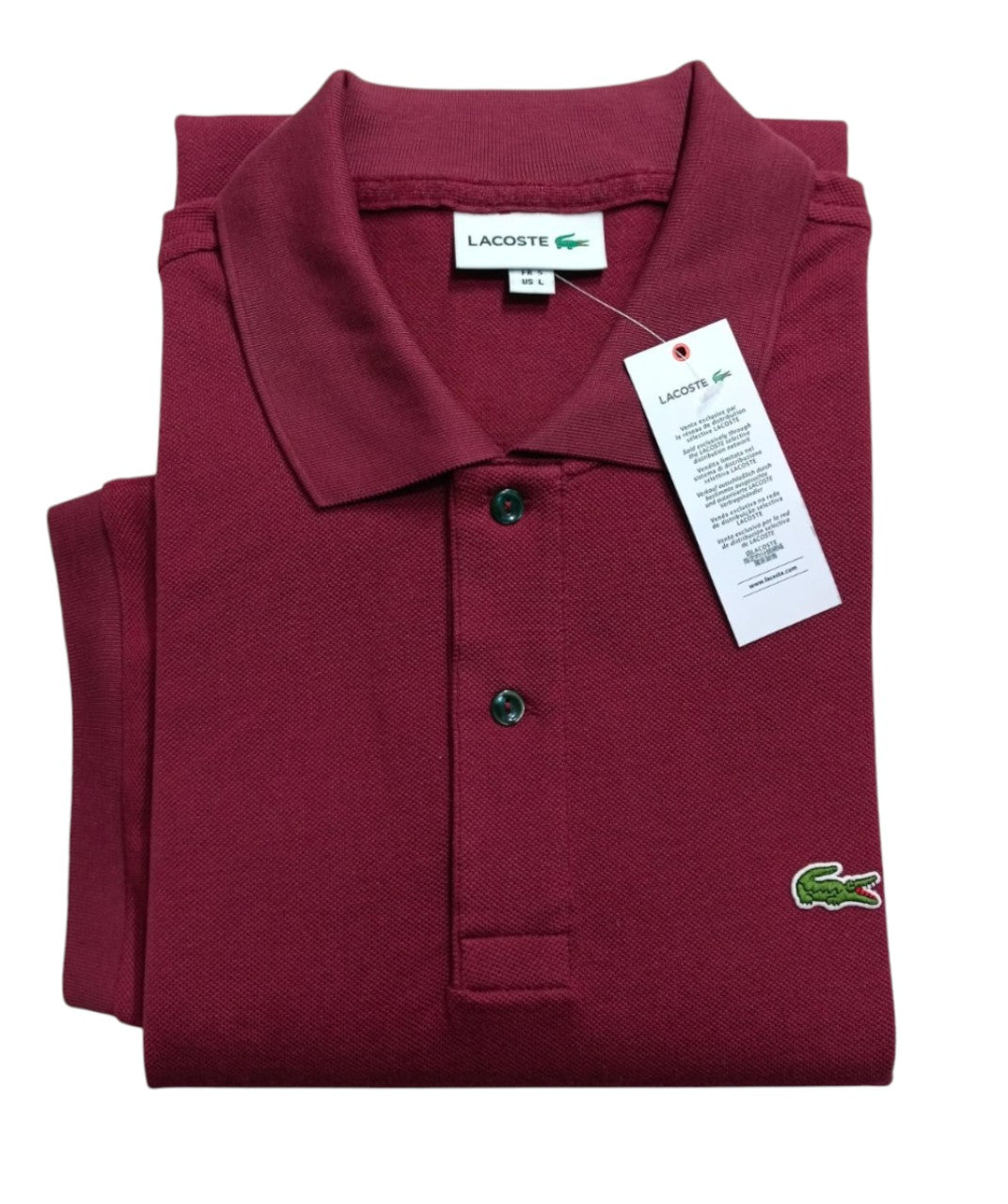 Lacoste camisero vino manga corta