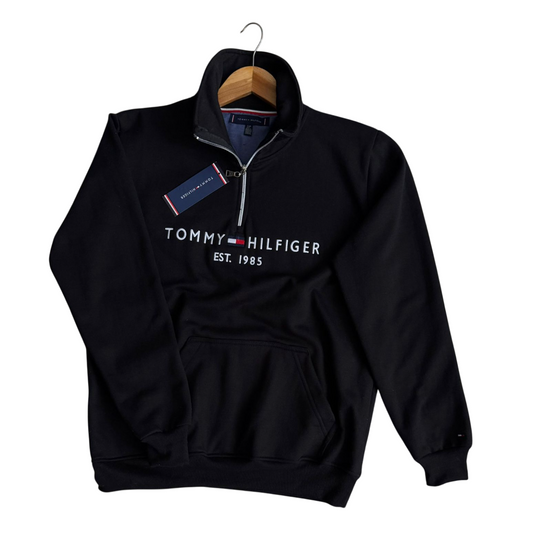 Polera TH Hombre Medio Cierre Negro