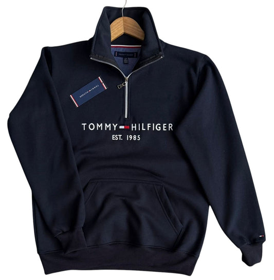 Polera TH Hombre Medio Cierre Azul Marino