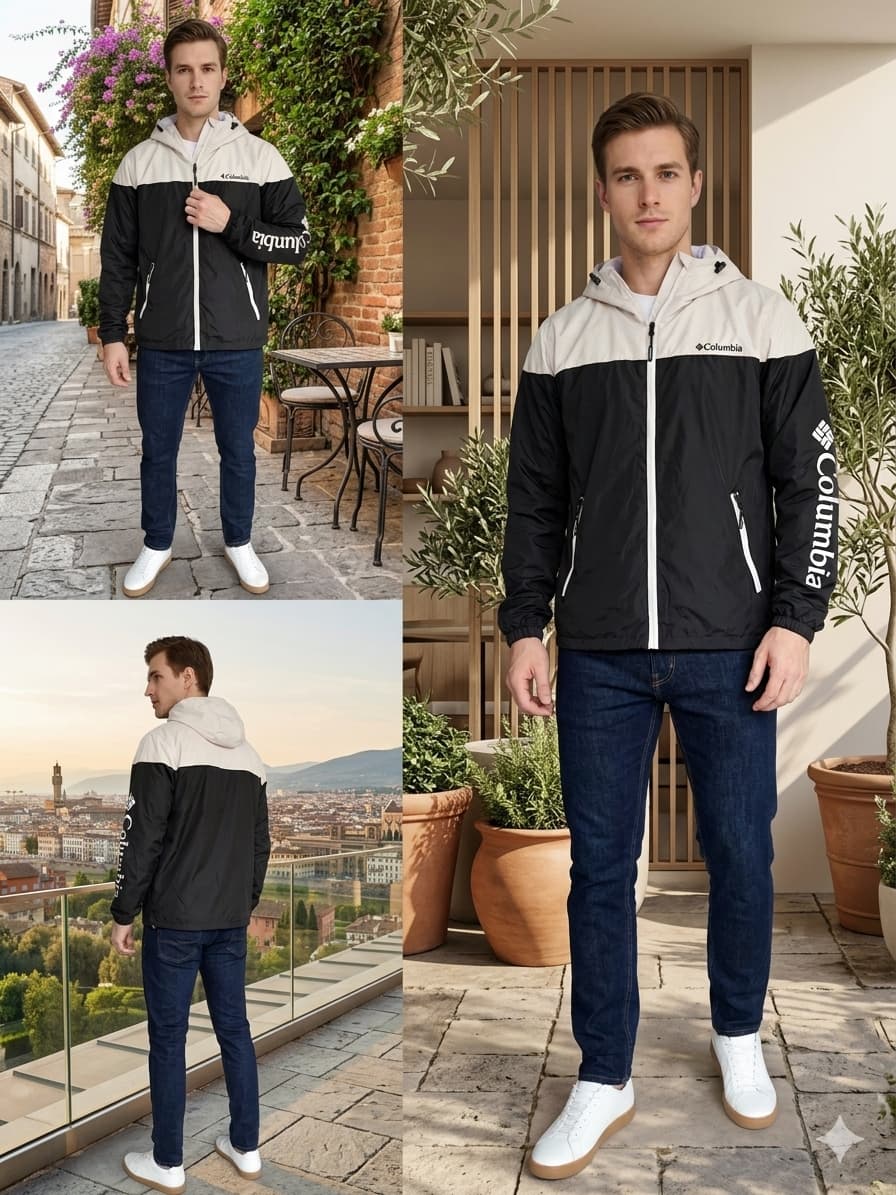 Cortaviento COL Hombre con Capucha Impermeable