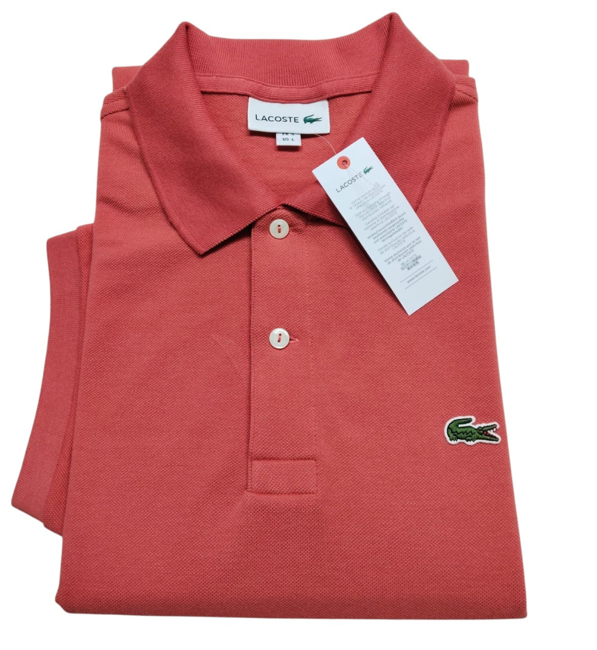 Lacoste camisero ladrillo manga corta