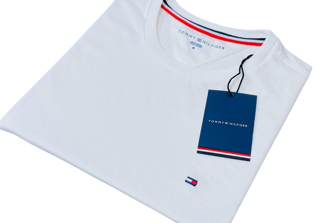 Polo TH Hombre Cuello Redondo Blanco