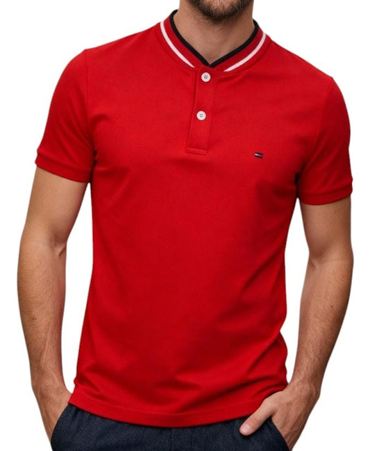 Camisero TH Hombre Piqué con Cuello y Puño Bordado